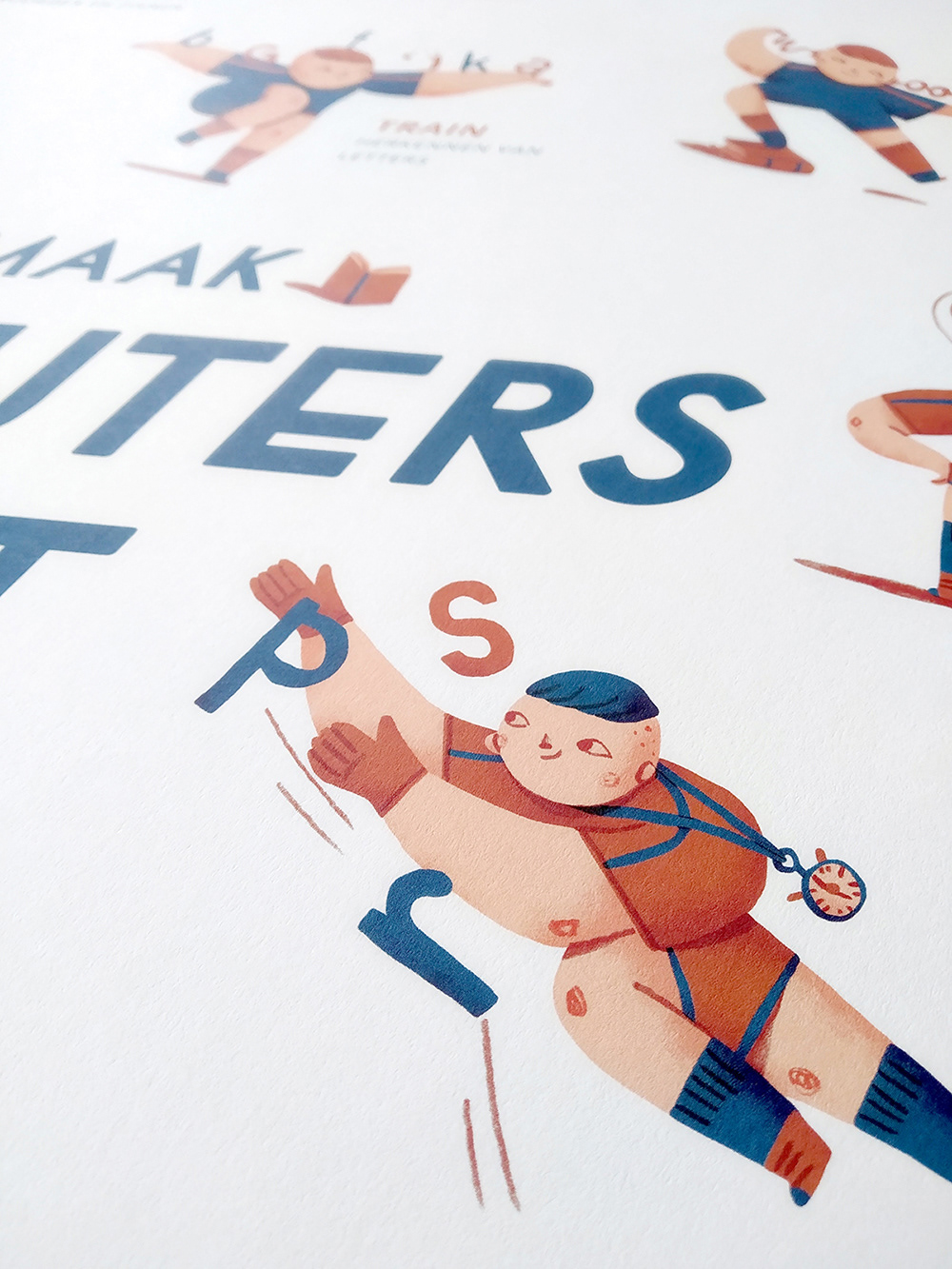 Reading toddlers campaign poster belgium belgisch ontwerp sport workout