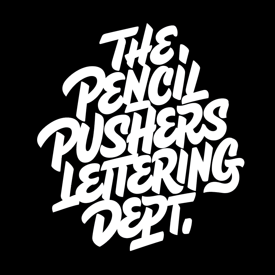 pencil pushers brush lettering screenprint shirts apparel design ink limited edition