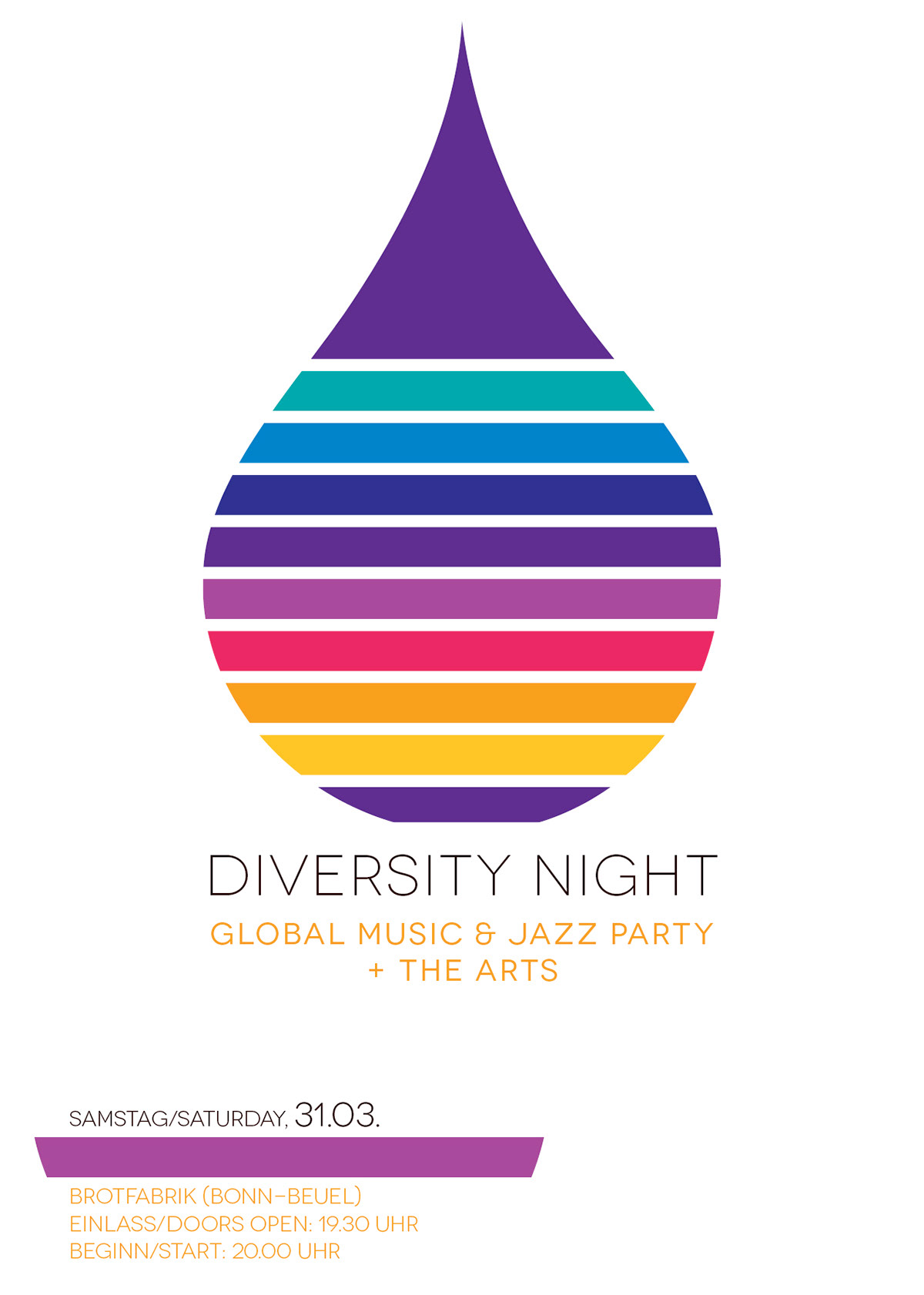 Diversity party Layout flyer poster silent colour