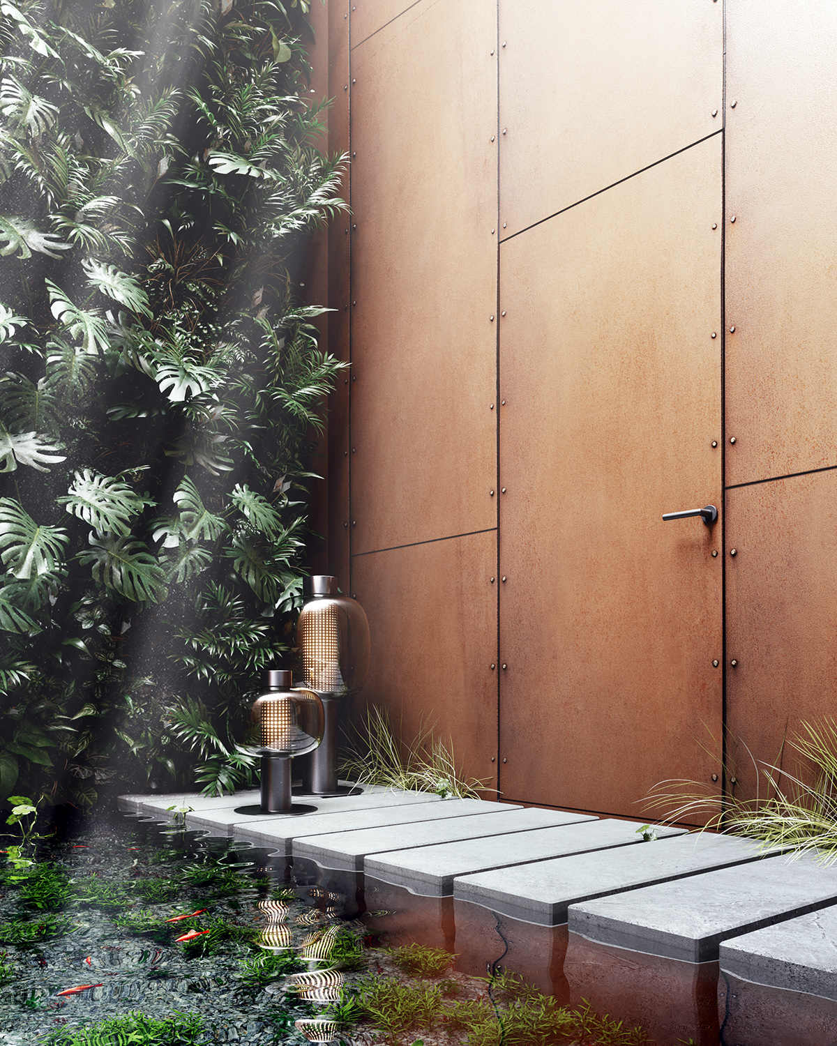 3D architecture archviz CGI design garden Interior Render visualization