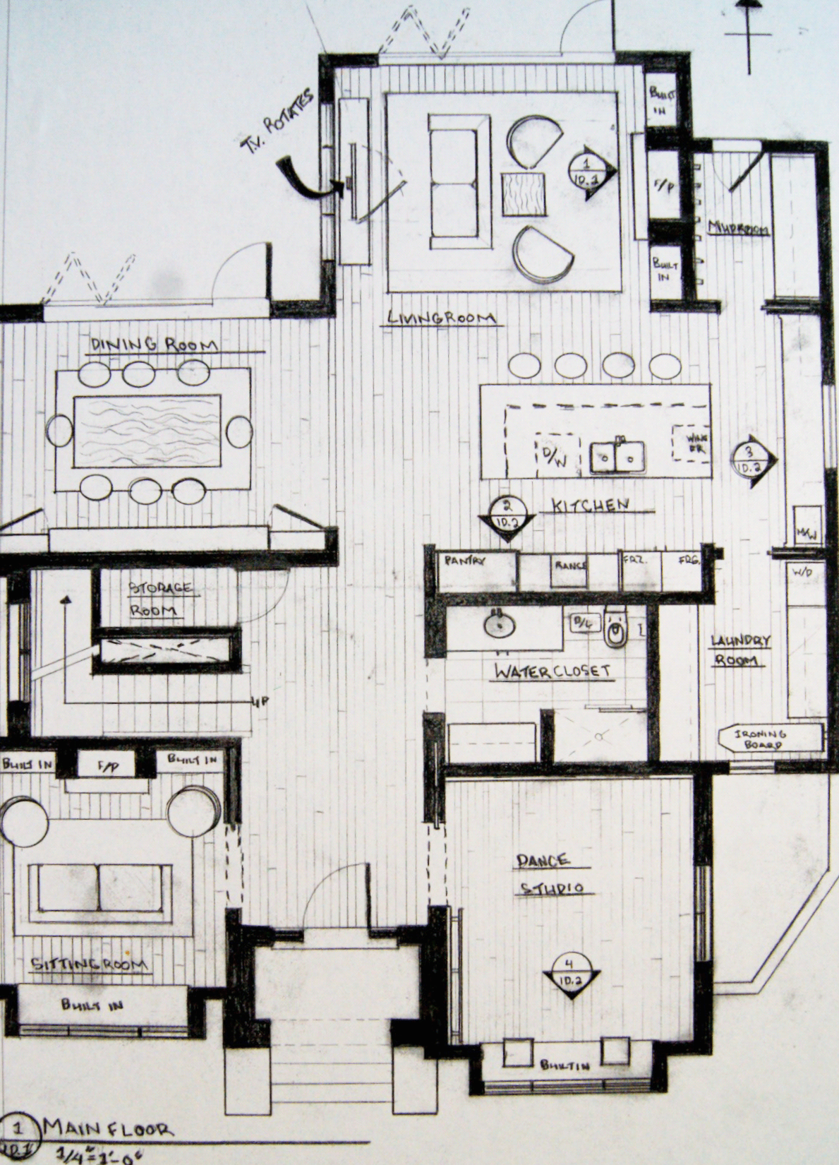 Adobe Portfolio design Project floorplan Elevations Drafting Interior house school first year Kayla Green Residence