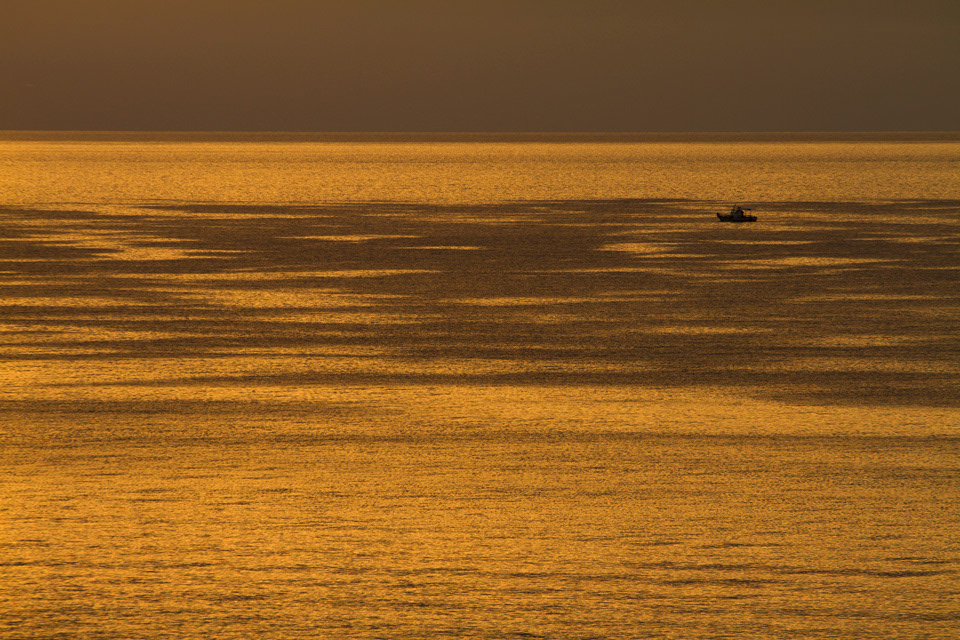sea seascape boat Sail Greece Sunrise sunset water color Sea Color