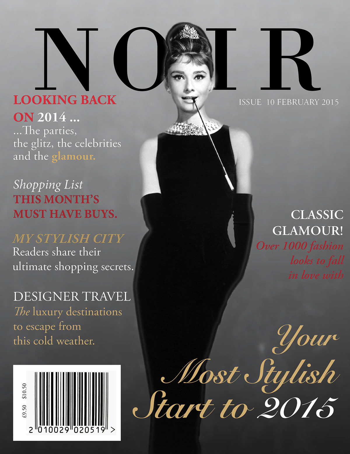 fashion magazine Audrey Hepburn black dress vintage