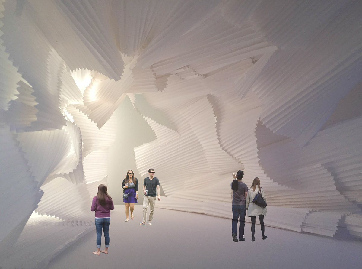 installation corrugation atmosphere Space  imagination blank cave texture immersive