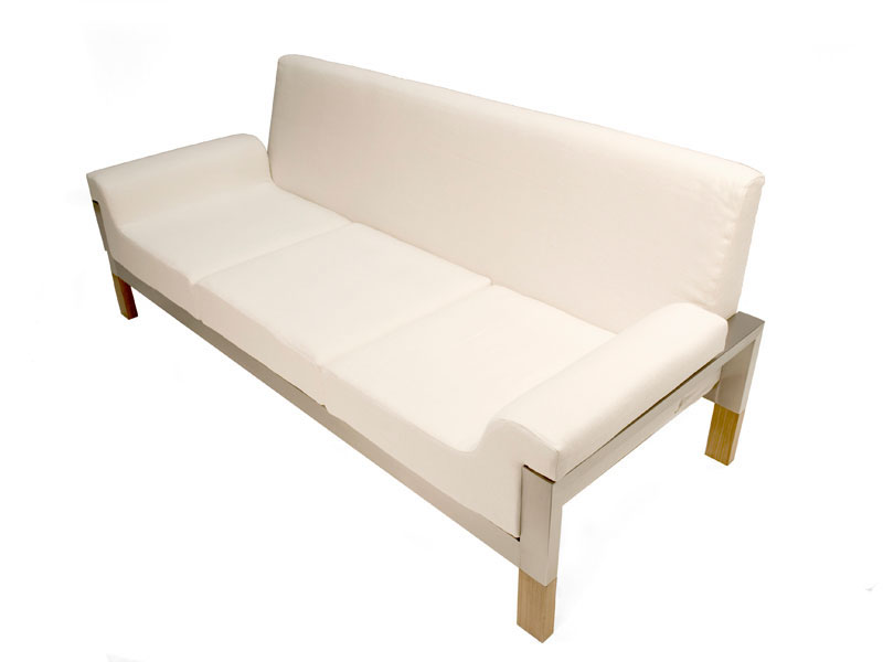 sofa cotton steel teak