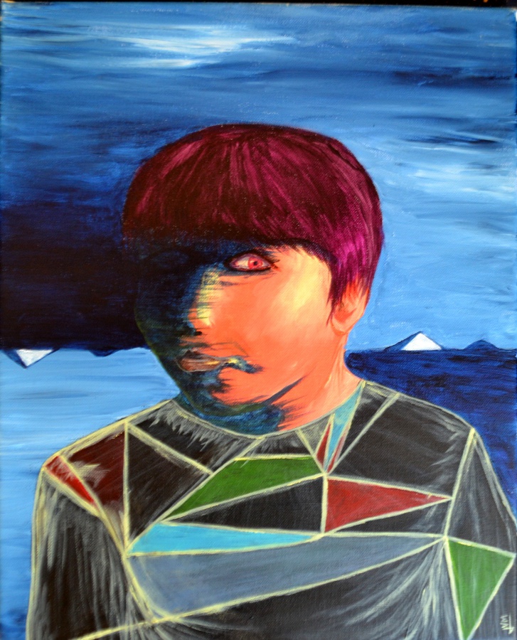 JvM portrait acrylic kid Unreal JvM blue