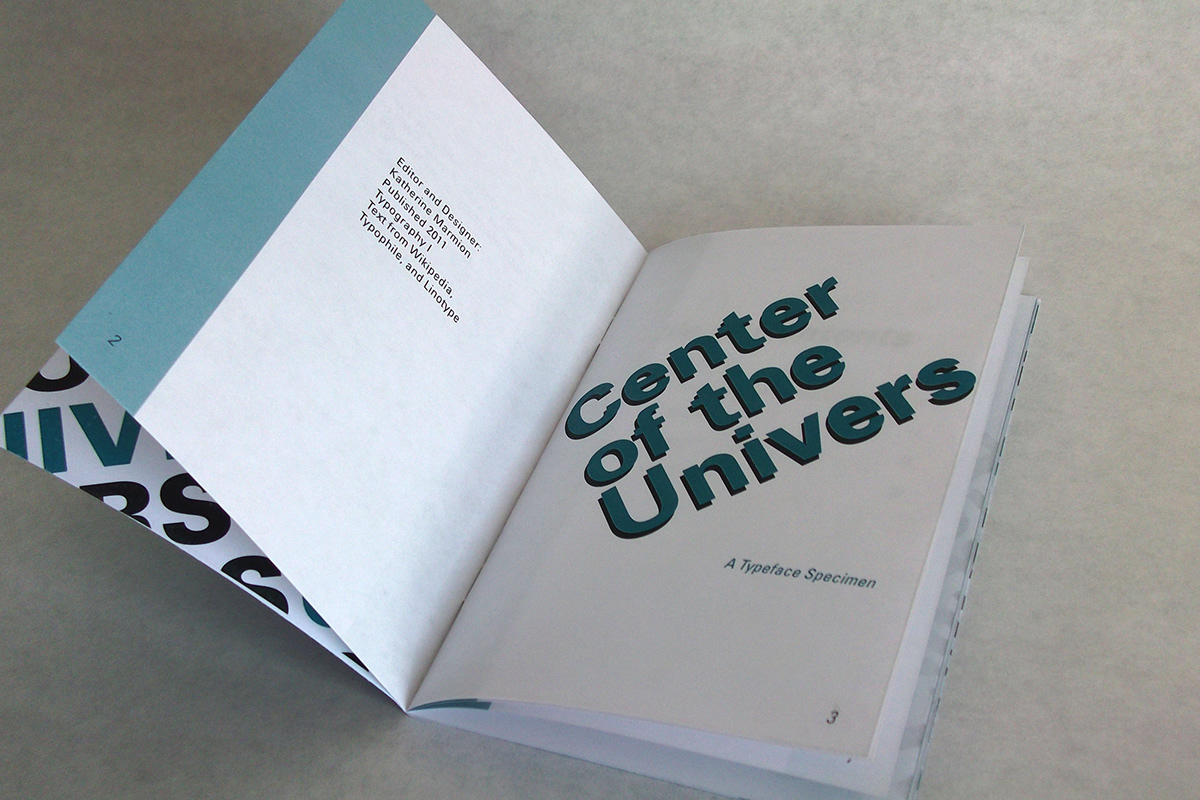 univers  typeface specimen