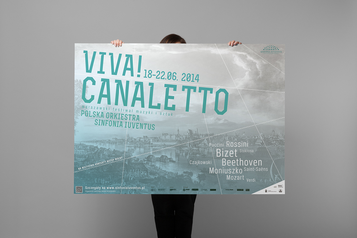 identity visual identity poster Landscape blue Music Festival cyan grey lines old painting