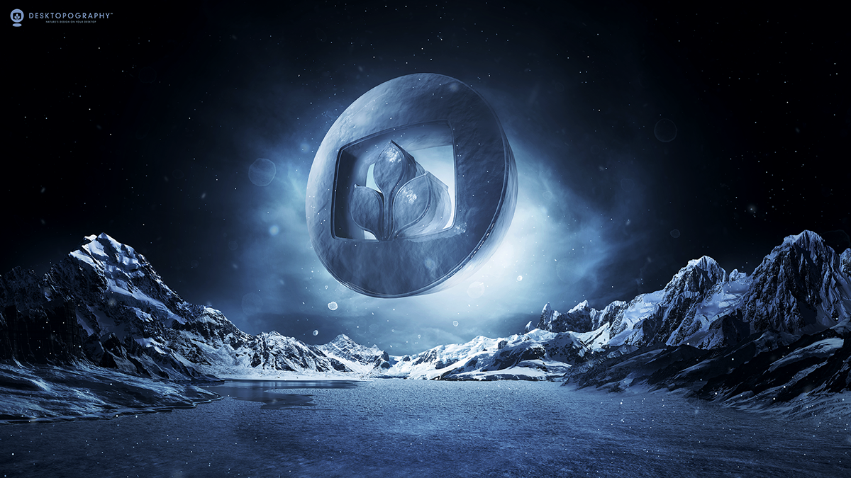 snow ice 3D blue cold desktopography mountains frost