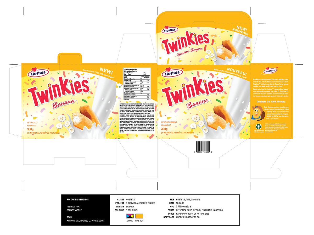 Packaging redesign twinkies hostess Food  snacks