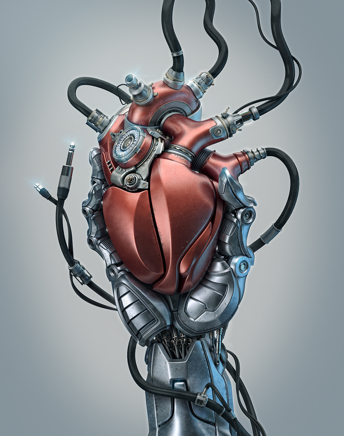 robot CGI mechanical heart  3D artificial intelligence heart Digital Art  concept marketing   ads