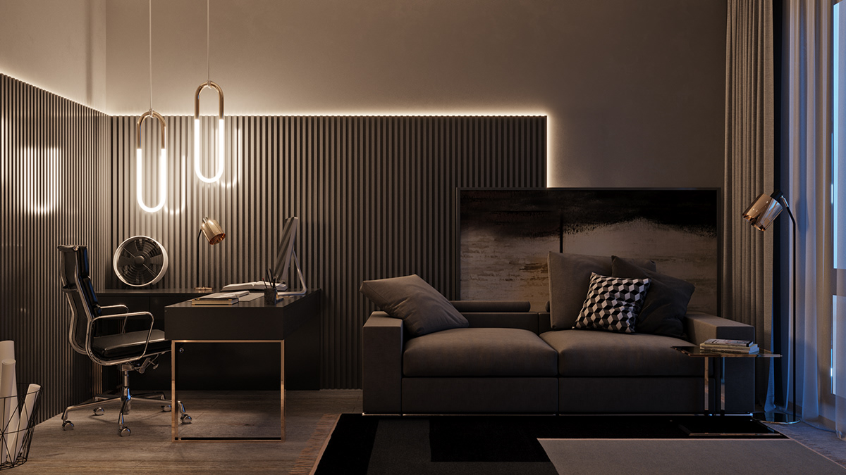 Office design 3D cabinet Interior visualization Render archviz 3dsmax apartment