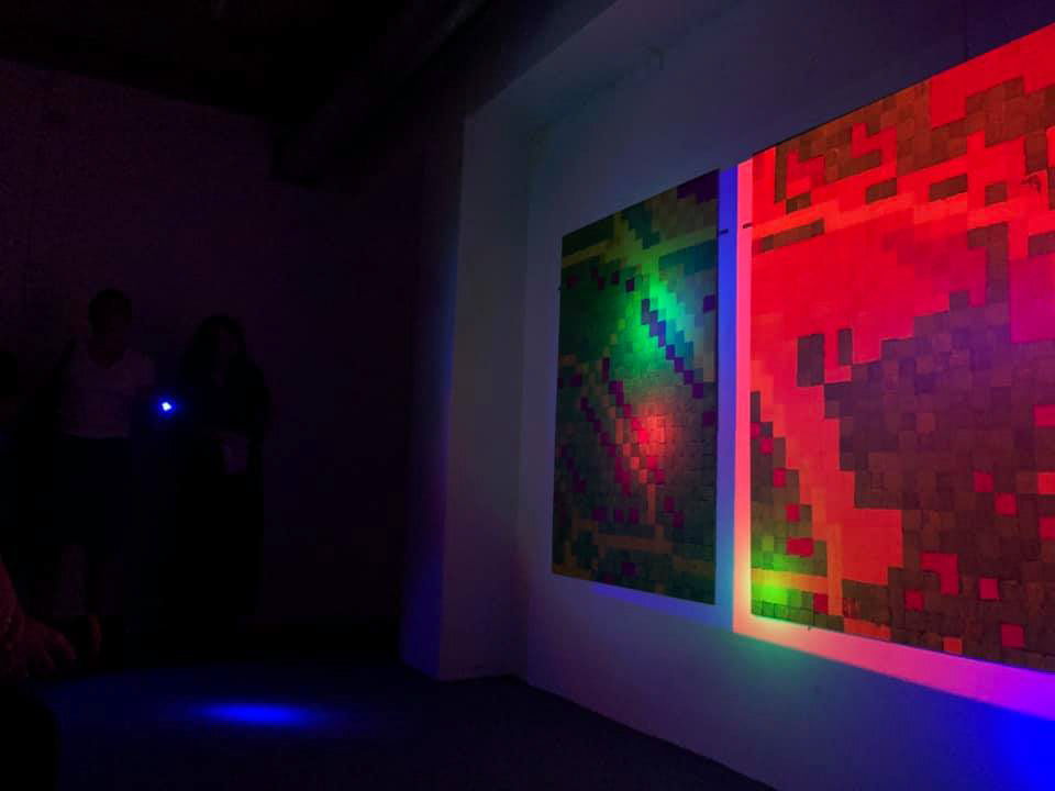 pixel Pixel art RGB light art torches installation hereford interactive painting   fine art
