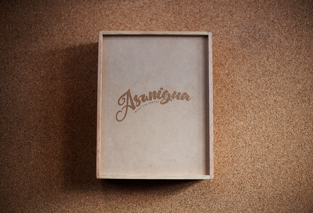 designstudio asanigua brand lettering spanish Guatemala skateboard woodbox tshirt minimal