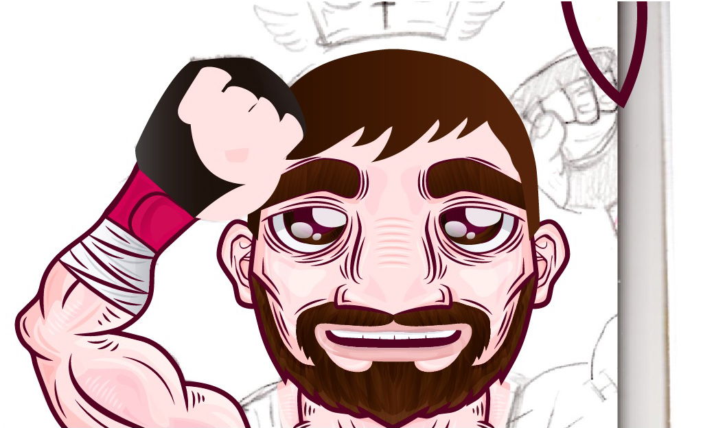 jesus christ God Fighter fight design graphic draw vector wacom Illustrator adobe GUTURO UFC Wrestler