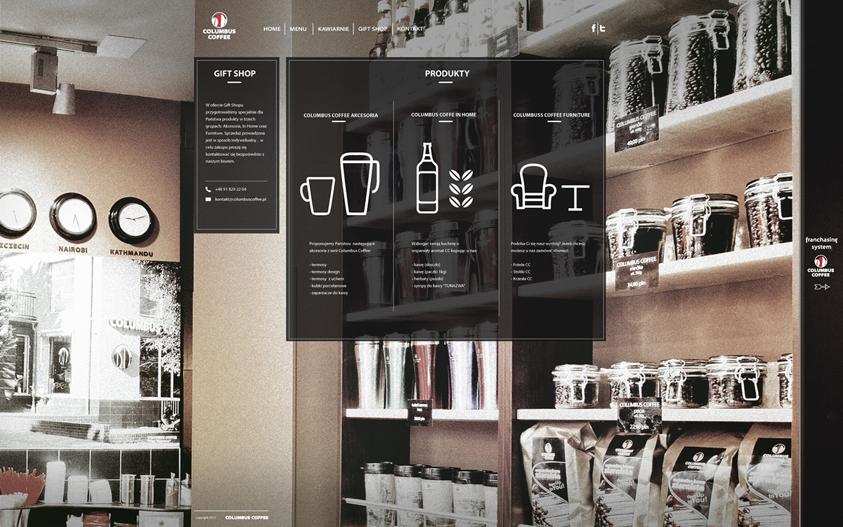 Coffee columbus Website www lew leszczynski design