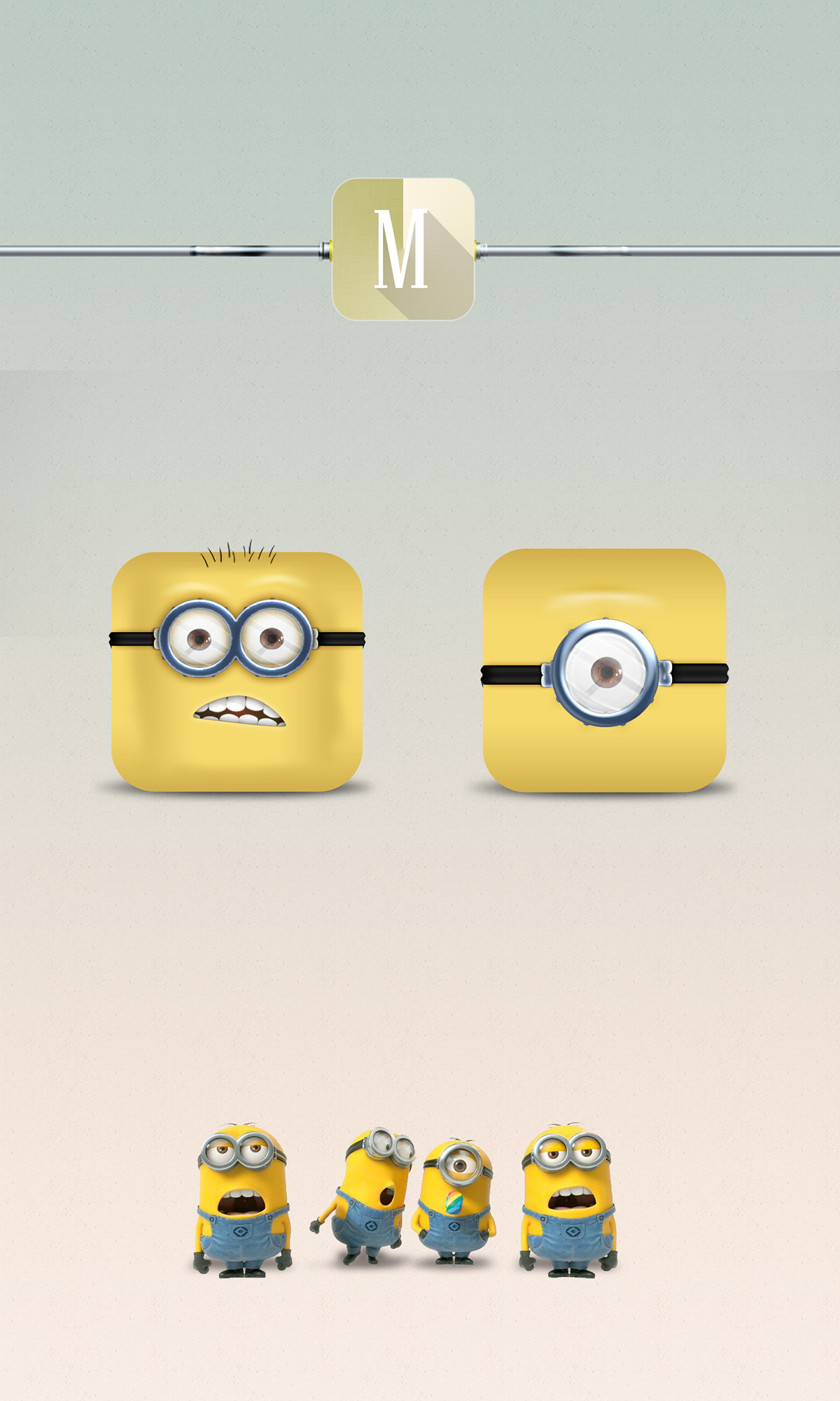 minion Icon Movei yellow UI user 3d icons 3D iphobe