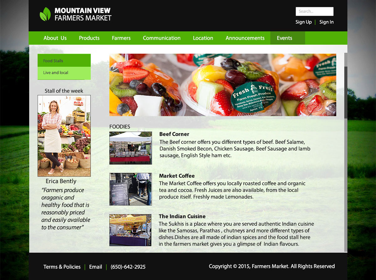 farmers market California websites