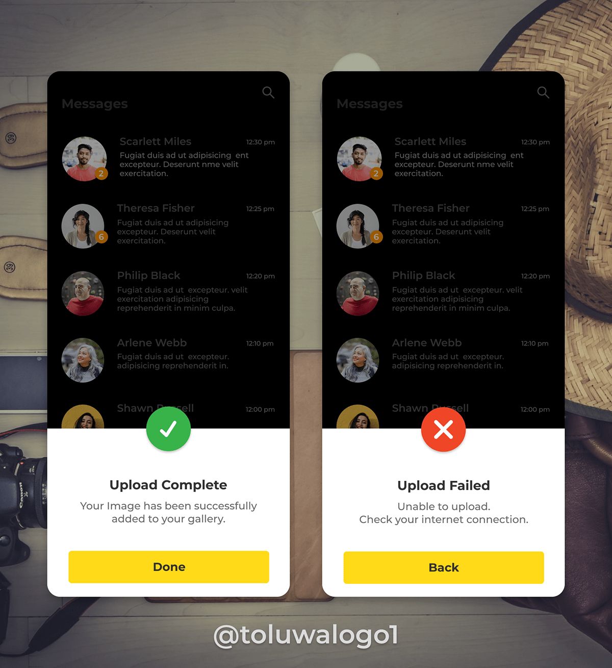 Chatting App daily ui Prompt Design notification message ui uiux designer toluwalogo