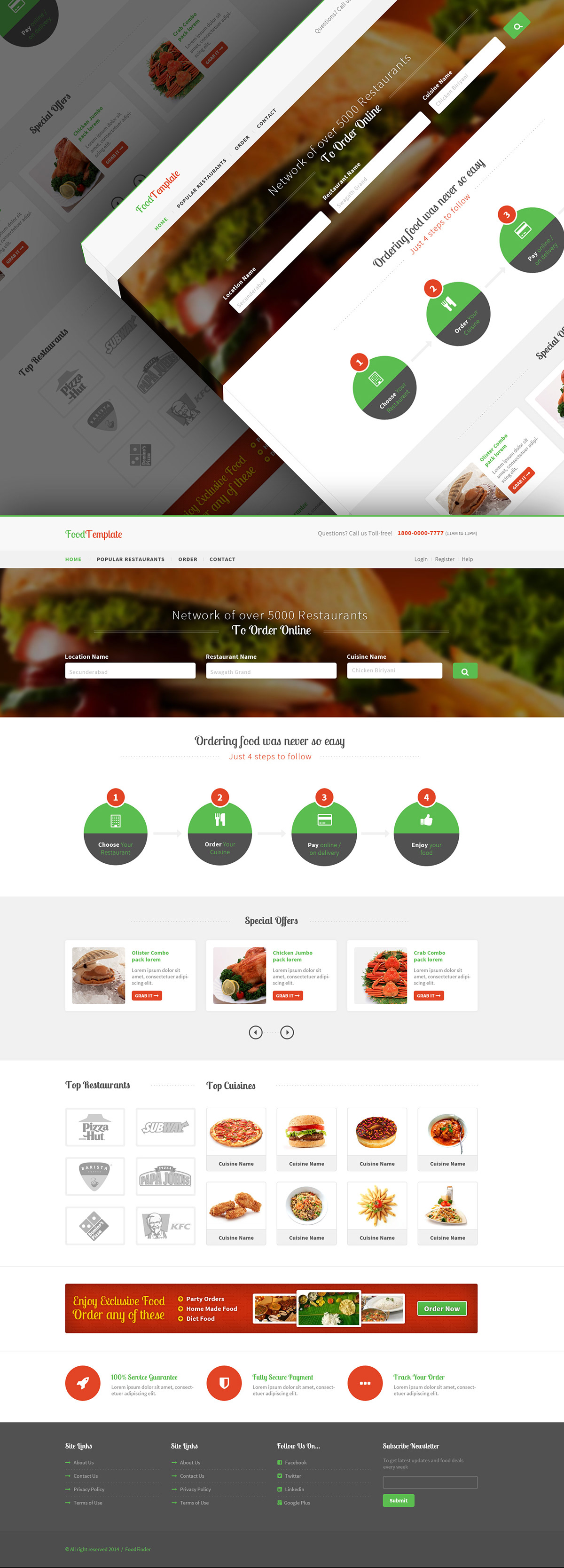 rafimit  website template Food and Restaurant UI/UX Web Design 