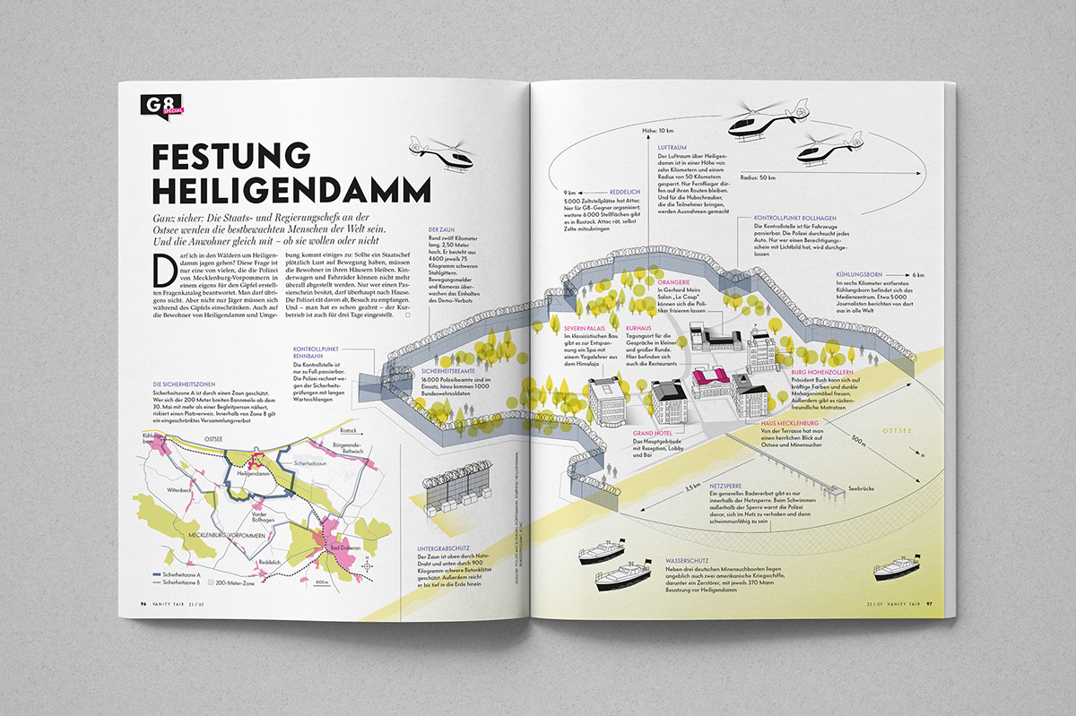Adobe Portfolio ILLUSTRATION  infografik magazin vanity fair Karten Heiligendamm