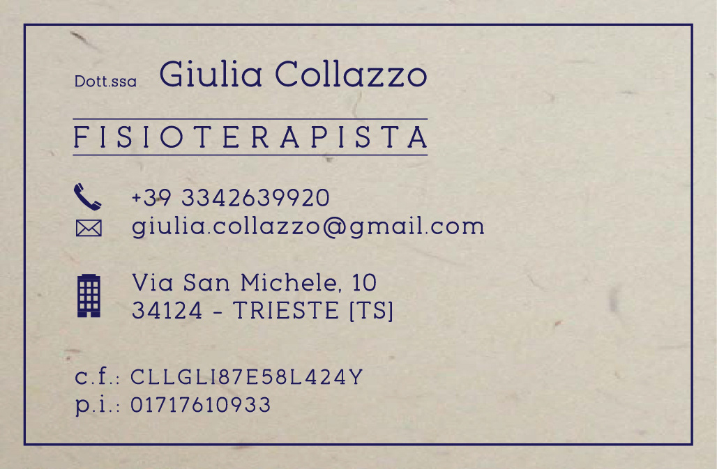 physiotherapist business card
