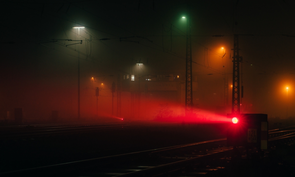 night lowkey fog mist industrial Urban