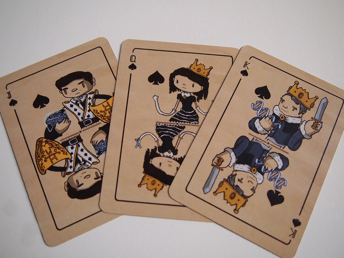 card Poker jack king queen joker DNA heart ace spade diamond  club playing science Pack