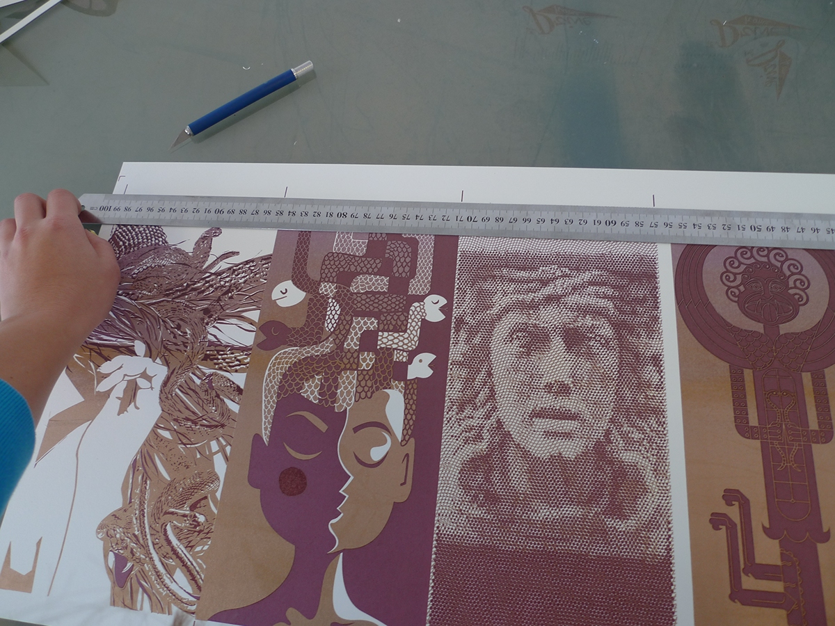 screenprint silkscreen gradient print limited edition Zine  Collaboration concertina Booklet metallic bronze ink