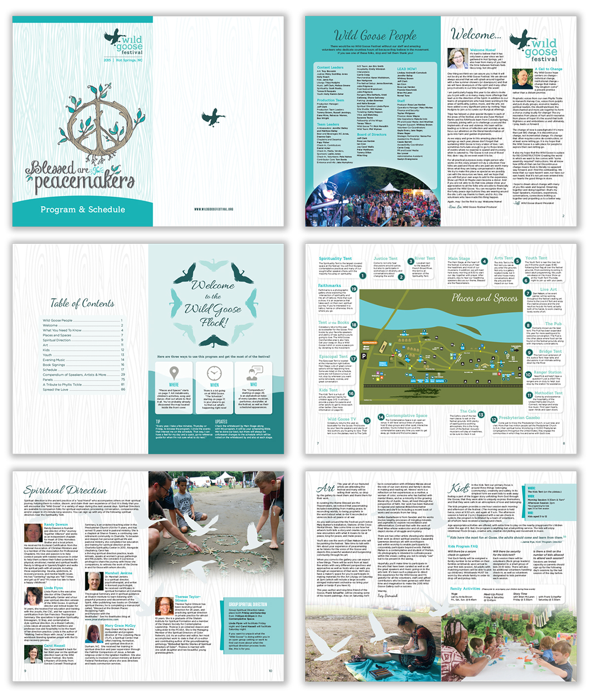 festival Program peace spirituality Justice Liberation hot springs publication design Booklet InDesign