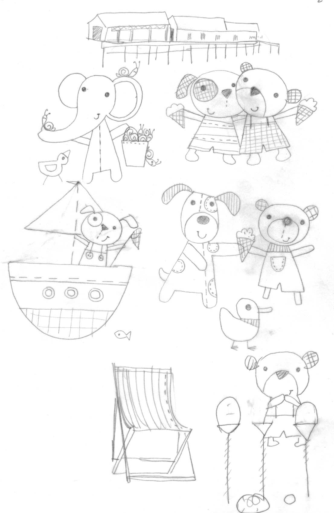 sketches animals kids