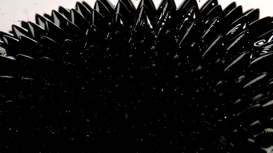 breakage revelation Liam Bailey ferrofluid visuals music video black and white digital soundboy black magic