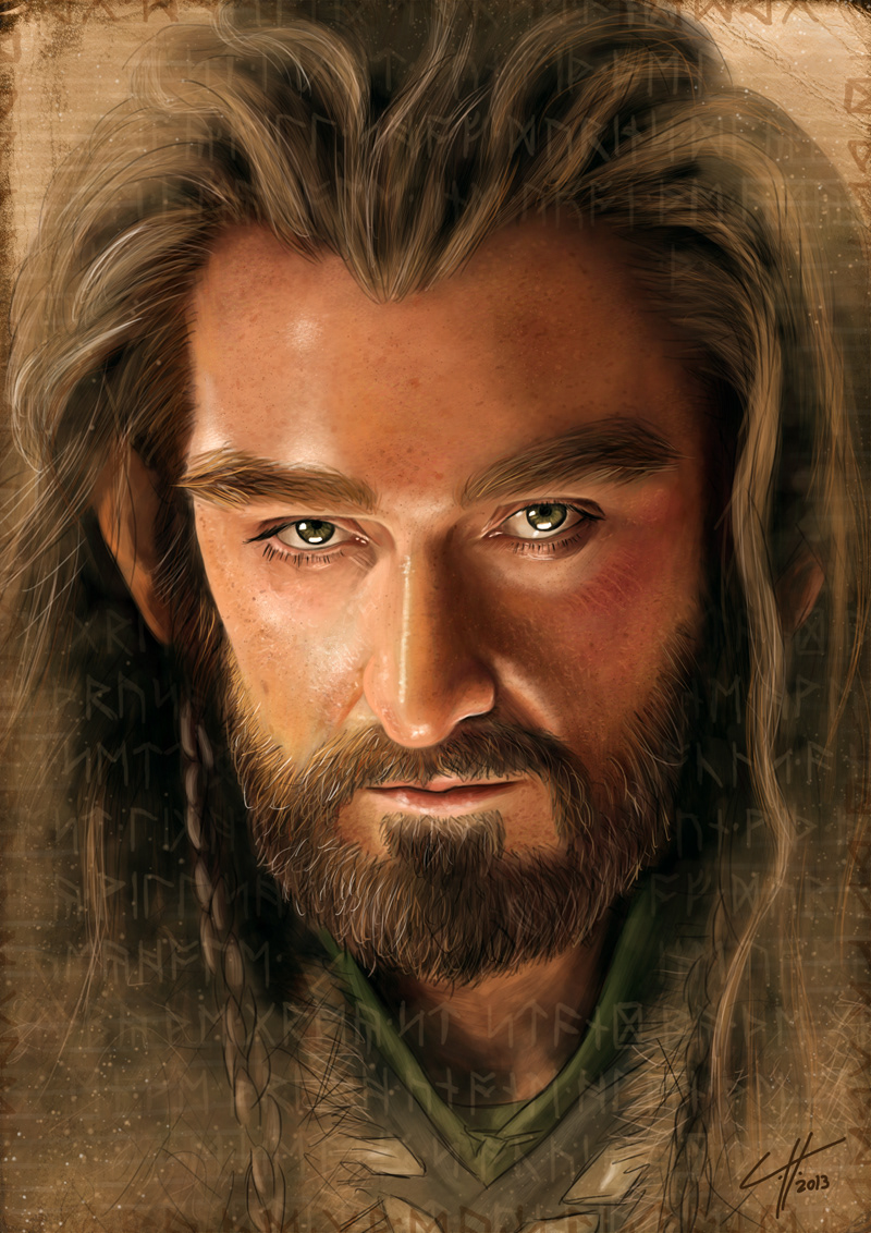 the Hobbit Middle-earth Tolkien thorin Thorin Oakenshield Richard Armitage  digital painting