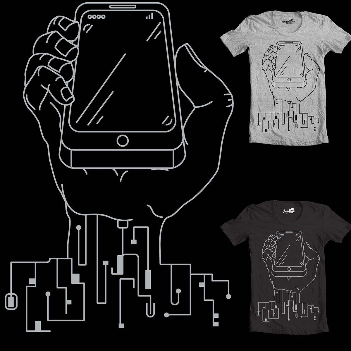 lance lionetti Threadless tee shirts Sherlock Hipster bull negative space Sci Fi fact or fiction Minimalism iphone connected network