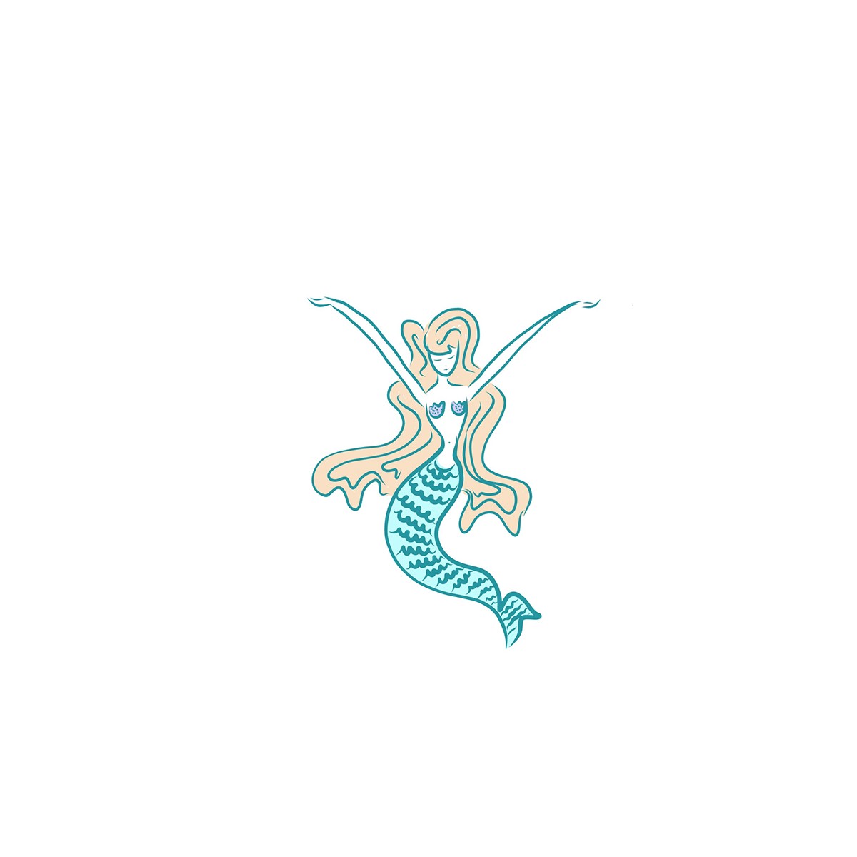 mermaid ILLUSTRATION  colors sereia simplicity digital painting clean minimalist Ocean