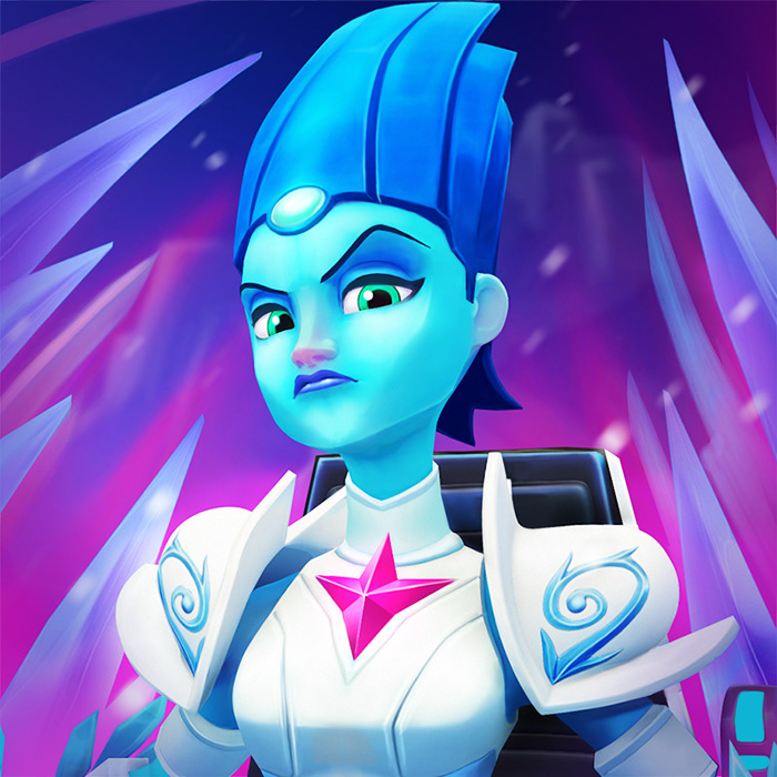 character desing texture mobile game ice queen captain Lady robot mecha