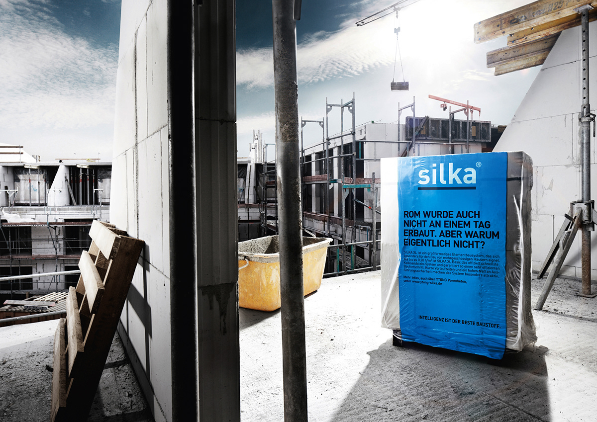 ytong Xella silka baustoffe  Building Materials architektur construction site print campaign Outdoor