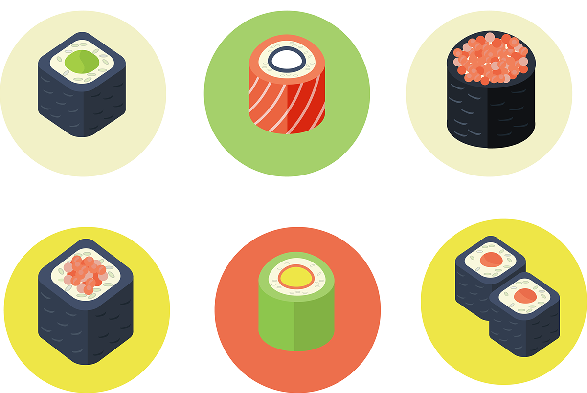 Icon Character vector Sushi summer design type