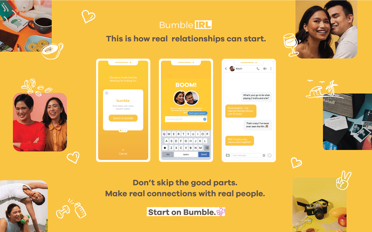 bumble app Dating New York campaign philippines Mural billboard branding  social media