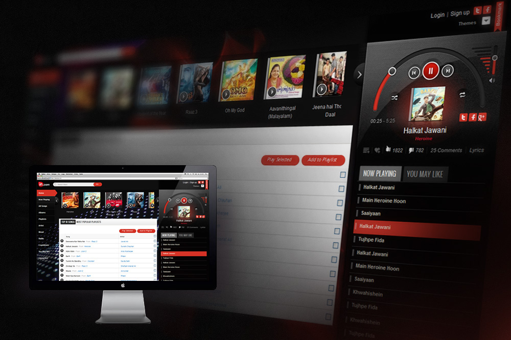 player  in.com html5 Music Player online streaming UI ux Music Player Interface