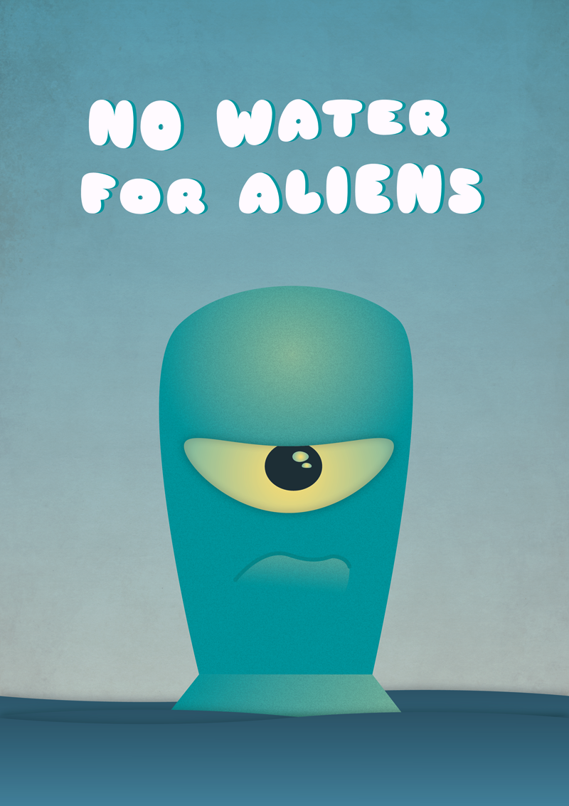 aliens signs poster Illustrator et