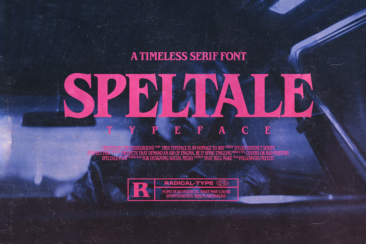 font Typeface type freebie Retro horror serif 80s spooky vhs