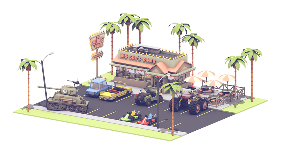 twitchcon 3D Render model c4d illustrations Twitch twitchcon 2016 3D illustration Cars