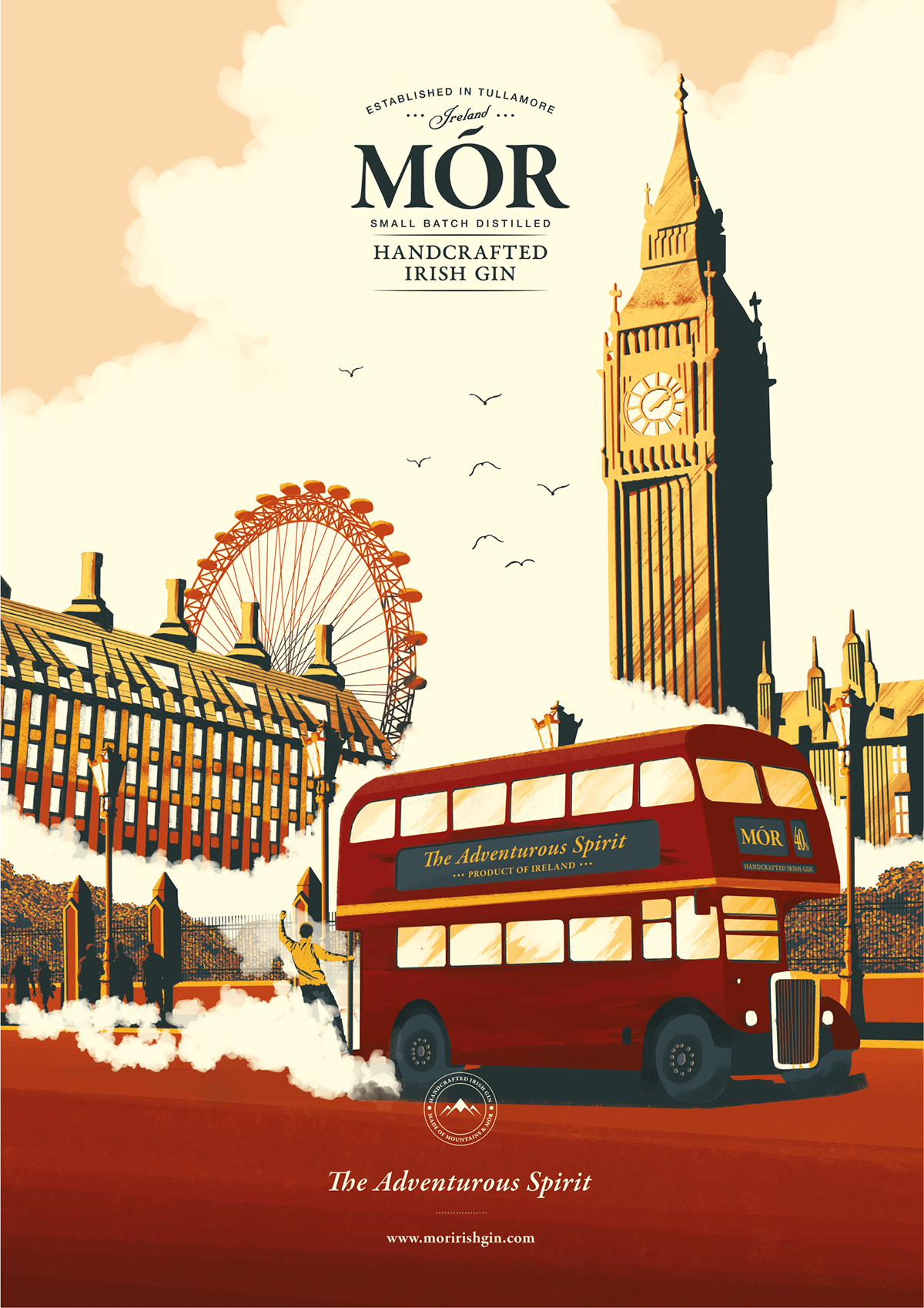 postcards posters impressionism adventure gin alcohol London Digital Art  ILLUSTRATION  Landscape