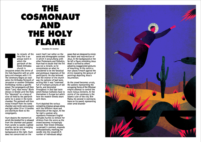 illustartion magazine  cosmonaut digital illustration Editorial Illustration