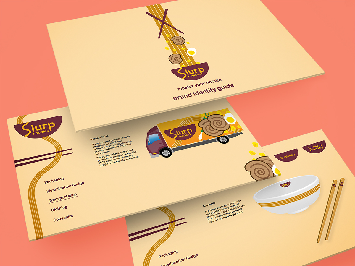 Style Guide noodles slurp identity Guide concept Illustrator vector