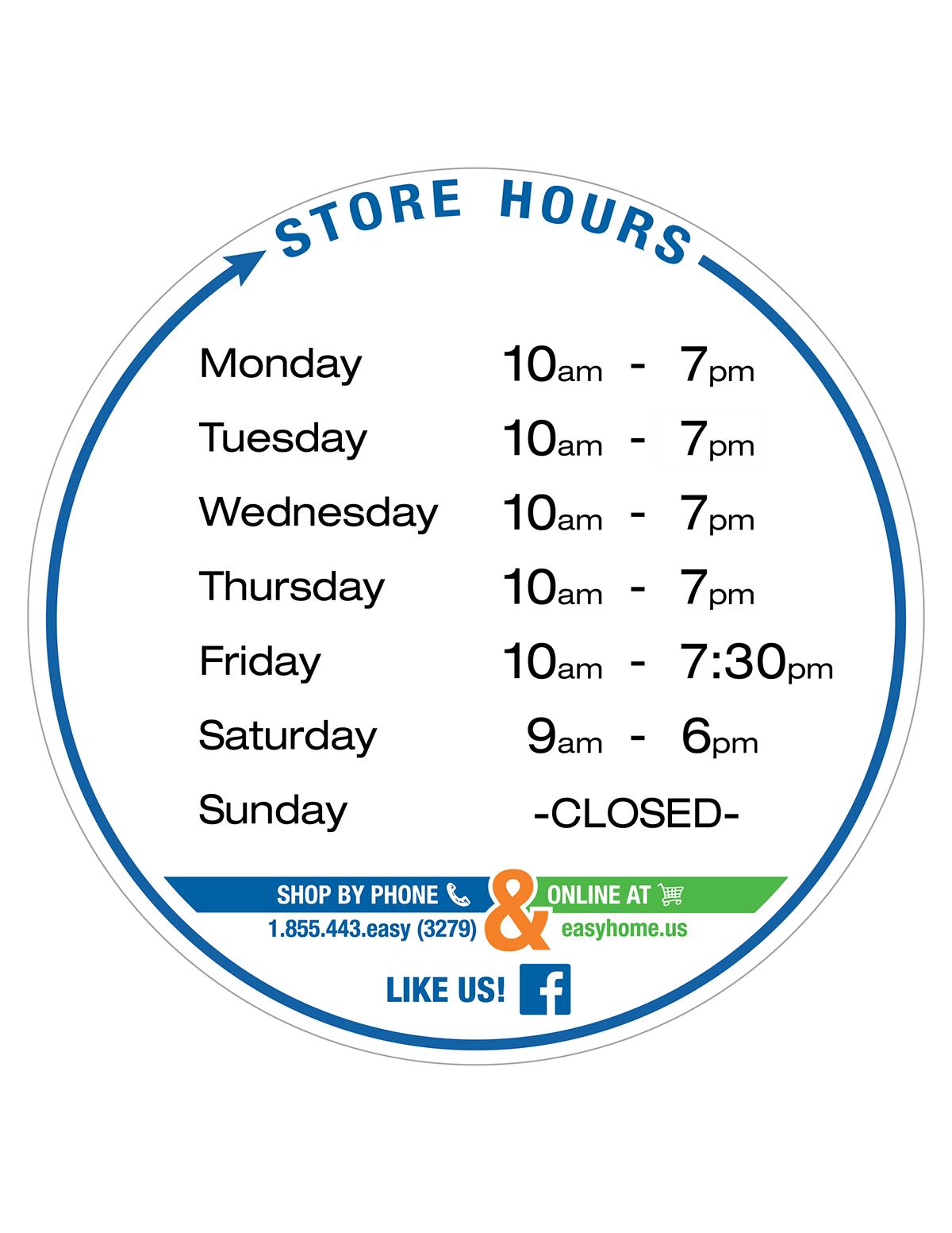 Layout Illustrator Store Hours