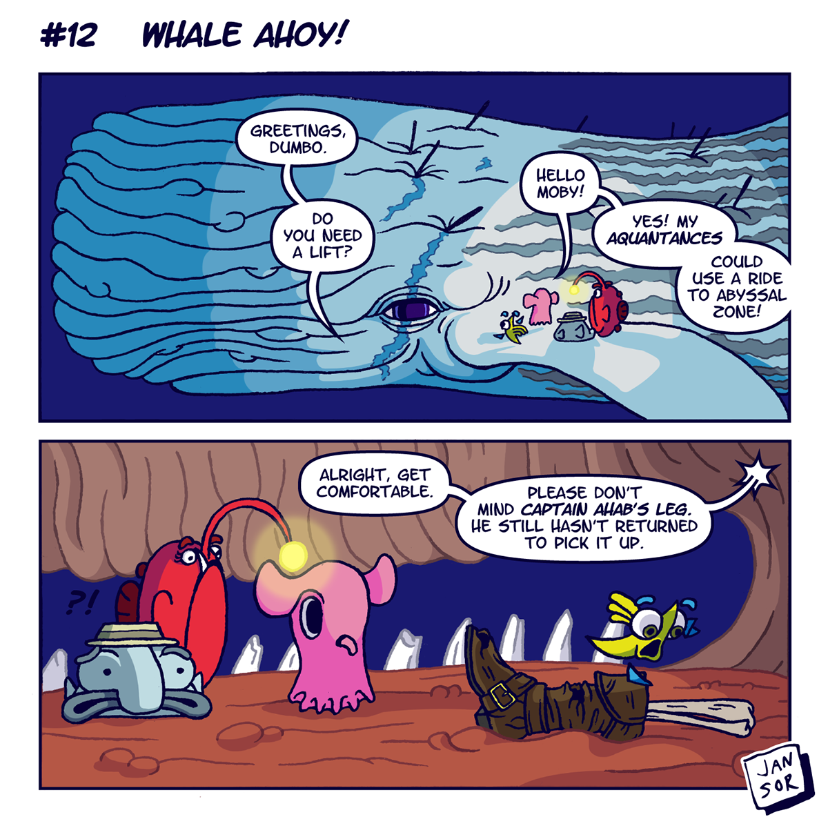 anglerfish Blobfish cartoon comic comics deepsea fish midnightzone monster Ocean