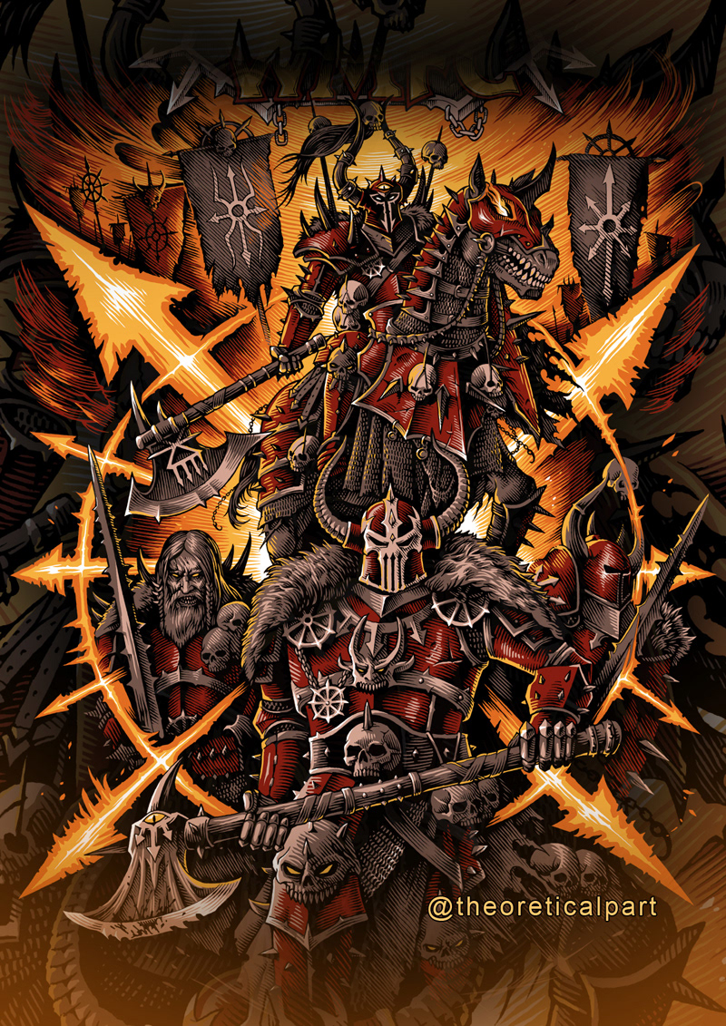 fantasy artwork skull dark boardgame game monster ink poster Warhammer