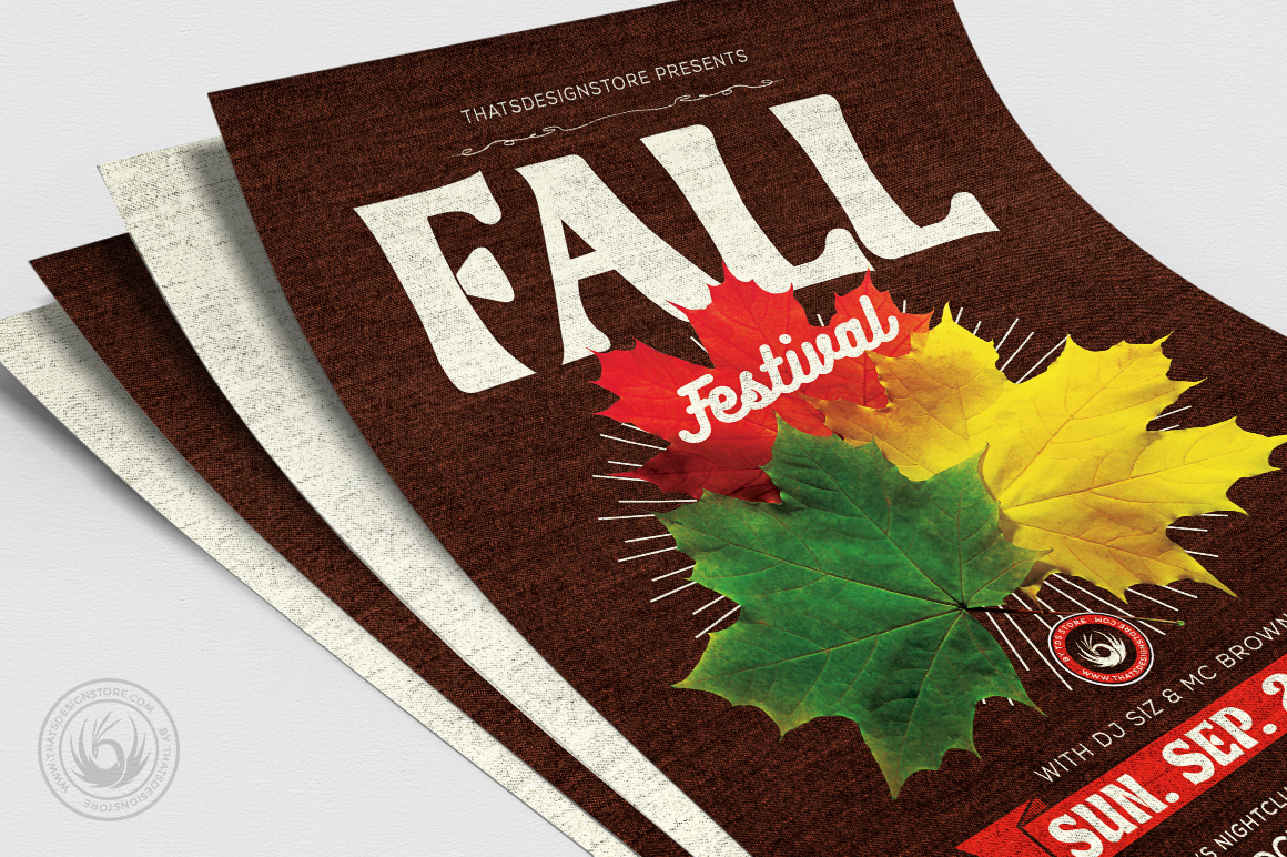 thatsdesignstore flyer poster Fall autumn festival party forest Nature